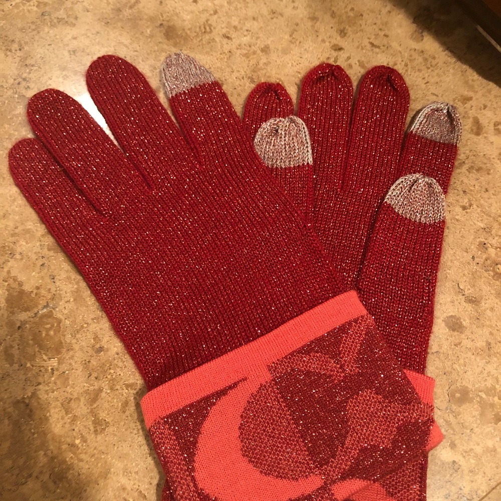 Coach Gloves! NWOT Beautiful crimson red!